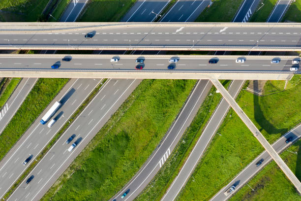 istock Traffic on Highway Junction from Above 1408106303