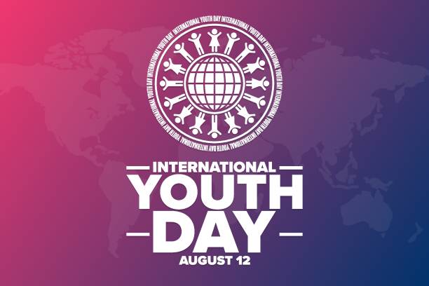 International Youth Day. August 12. Holiday concept. Template for background, banner, card, poster with text inscription. Vector EPS10 illustration. International Youth Day. August 12. Holiday concept. Template for background, banner, card, poster with text inscription. Vector EPS10 illustration youth culture stock illustrations