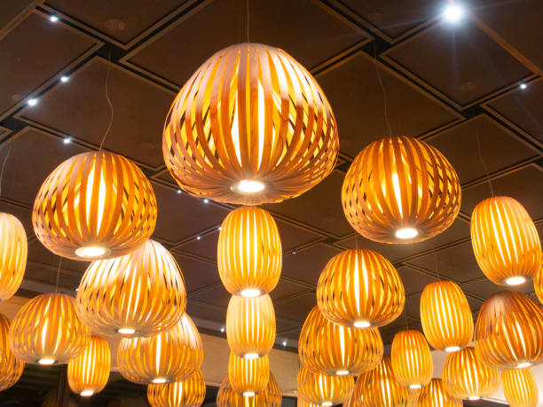 istock Weave lamps with wooden crafts. 1408109169