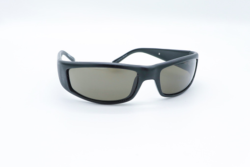 black square sunglasses unisex model on a white background with brown stone decoration