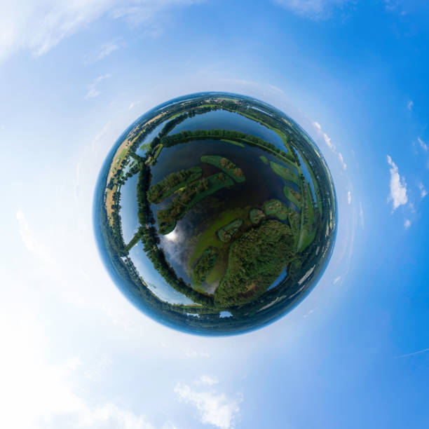 istock landscape with a beautiful lakes (360-degree aerial view) 1408113574