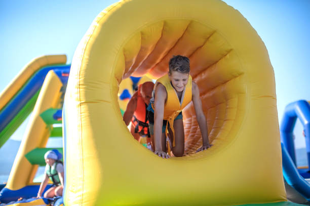 istock Old senior having fun in Water Park 1408113739