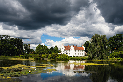 Knislinge, Sweden - Jul 10, 2022: Wanas Slott is a castle and public garden in southern Sweden.