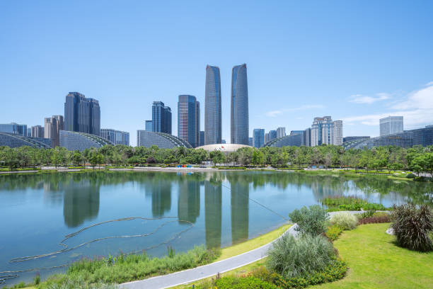istock Modern financial city in the sunshine 1408120873