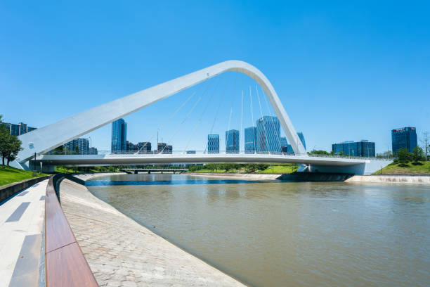 istock Early morning riverside modern city 1408121798