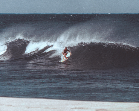 Surfers in Hawaii, positive Film scanned, Honolulu, USA