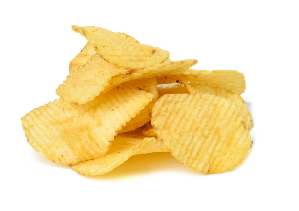 istock Fried potato chips with salt  on a white plate. Fast food 1408122543