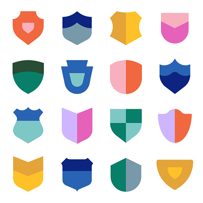 Badge & Shield Geometric Shape Set  — Multicolor Asset Pack