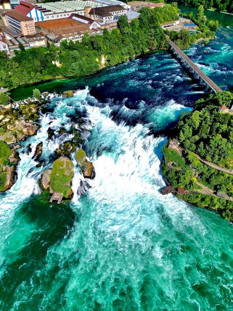 chutes du rhin à schaffhausen, suisse - rhine falls photos et images de collection