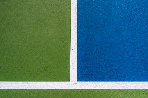 The lines on a pickleball court.