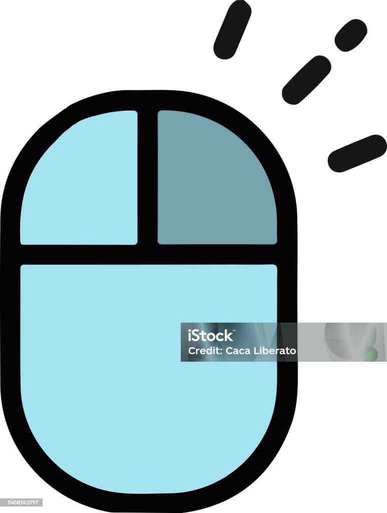Click Computer Mouse Cartoon The Illustration Of A Light Blue Computer Mouse Clicking Right Button A ...