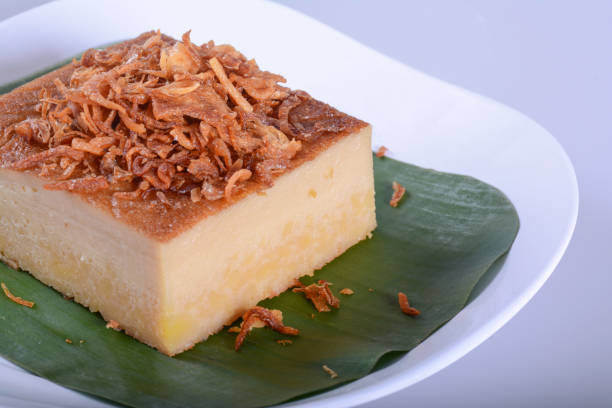 istock Coconut custard made from eggs with soybean and coconut milk  on white background. on white bowl 1408146625