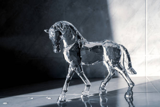 istock Crystal horse on a dark background 1408148759