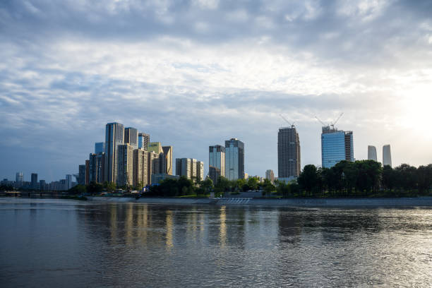 Dusk riverside Modern Financial City