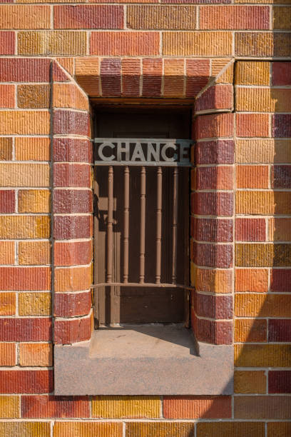 istock Vintage Ticket Booth, Made of Bricks and features an Iron Grill 1408157177