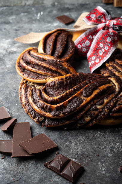 istock Traditional sweet chocolate baking bread- cake chocolate babka 1408171057