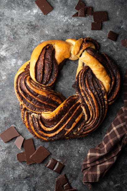 istock Traditional sweet chocolate baking bread- cake chocolate babka 1408171070