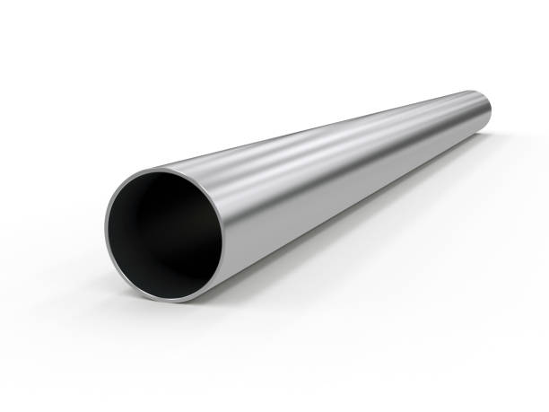 tubería de metal, renderizado 3d - metal aluminum steel pipe fotografías e imágenes de stock