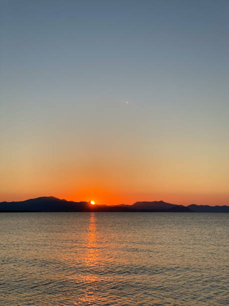 istock Golden hour from the beach 1408174722