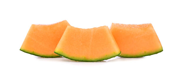 istock Fresh sliced cantaloupe melon isolated on white 1408180526