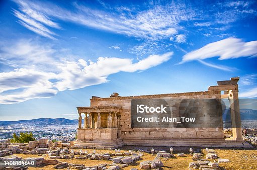 istock Beautiful view of Erechtheion in Acropolis, Athens, Greece 1408184640