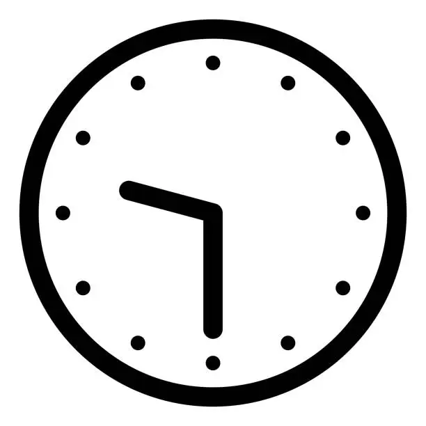 Vector illustration of A simple clock face that shows 9:30