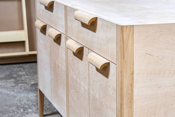 istock Chest of drawers from solid alder in process of production close up 1408185006