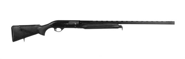 istock Modern hunting rifle isolated on white background 1408185323
