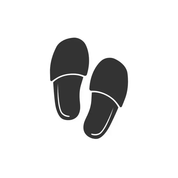 Vector illustration of Slippers icon in modern flat style vector