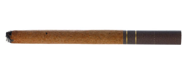istock Burning cigarette isolated on white background close up 1408186890