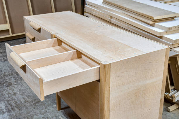 istock Chest of drawers from solid alder in process of production 1408186900