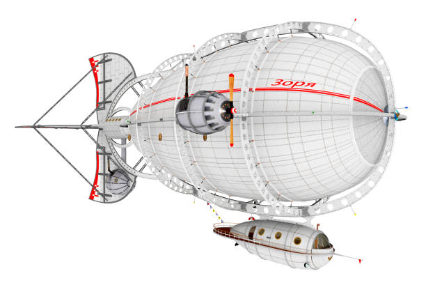 istock Fantasy airship isolated on white background 1408186948