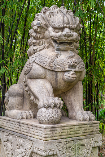 Stone lion statue in Singapore