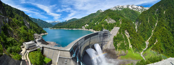 istock Water discharge from Kurobe Dam 1408189725