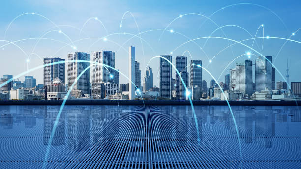 istock Smart city and communication network concept. 5G. LPWA (Low Power Wide Area). Wireless communication. 1408189794