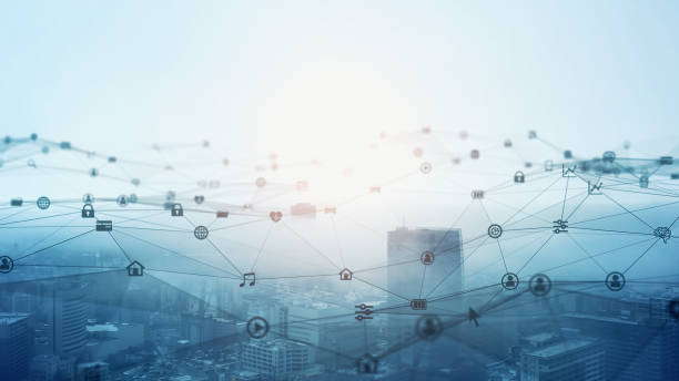 istock Smart city and communication network concept. 5G. IoT (Internet of Things). Telecommunication. 1408189912
