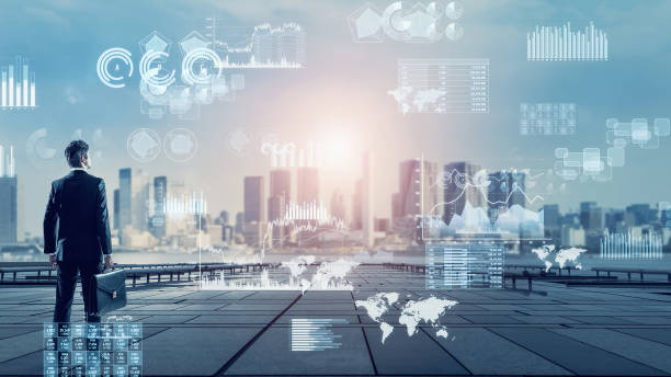 istock Business network concept. Communication network. Smart city. 1408189937