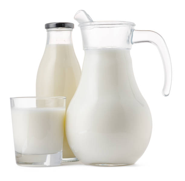 istock Glassware full of fresh milk isolated on white 1408191169