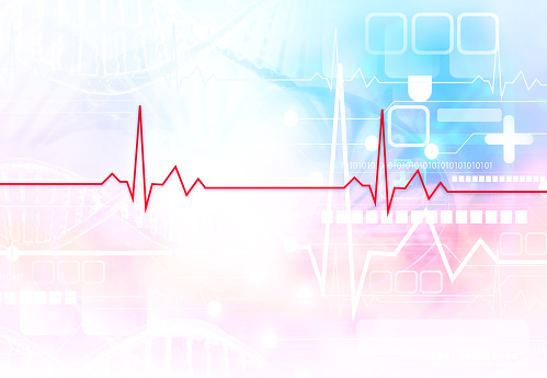 ECG Electrocardiography medical background. 3d illustration