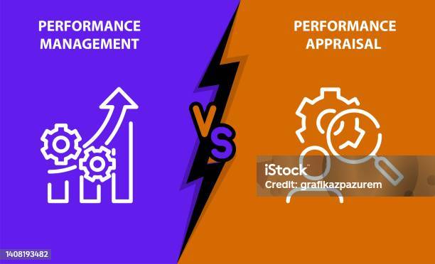 Performance Management Comparsion Performance Appraisal Vs Performance Management Vector Stock ...