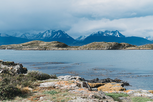Patagonian landscape near Tierra del Fuego - Isla Bridges. Ushuaia is also know as Fin del Mundo because it is the southernmost city in the world.