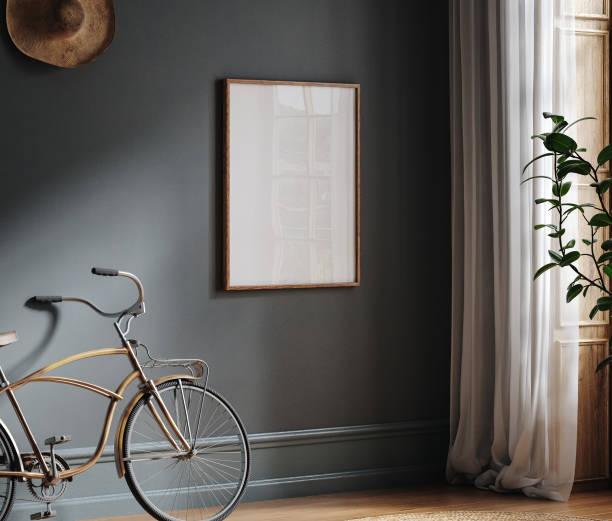 istock Home mockup, vintage home office interior background 1408203017