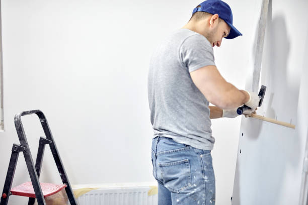 młody dorosły mężczyzna maluje i naprawia budżet diy remont swojego nowego mieszkania w domu. - hobbyist zdjęcia i obrazy z banku zdjęć
