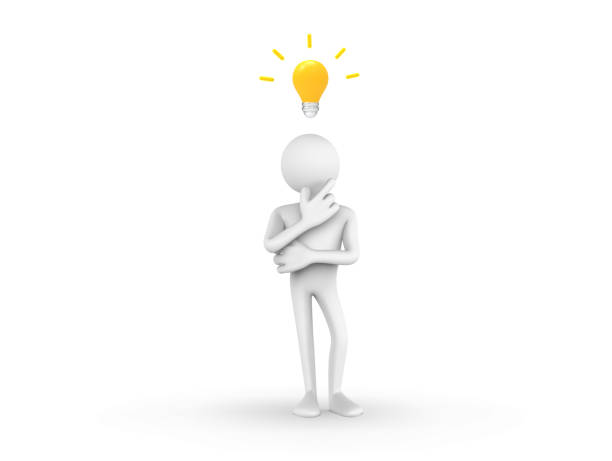 istock 3D Illustration of a cartoon man thinking 1408212038