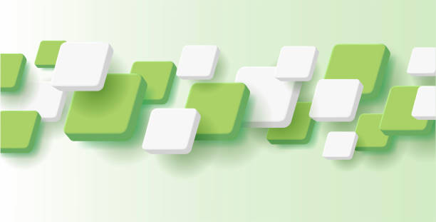 istock abstract background with volume 3d squares of green and white as stripe 1408213207