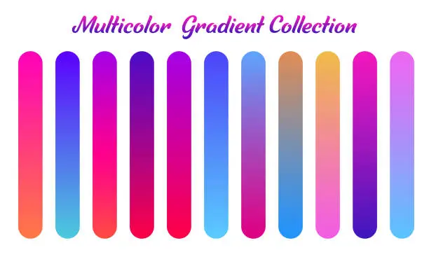 Vector illustration of Multicolor Gradients Swatches Set