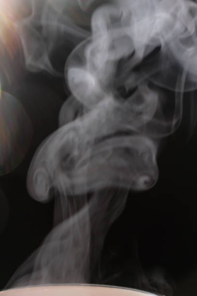 istock Blurred steam movement over the cup on the black background. 1408214552