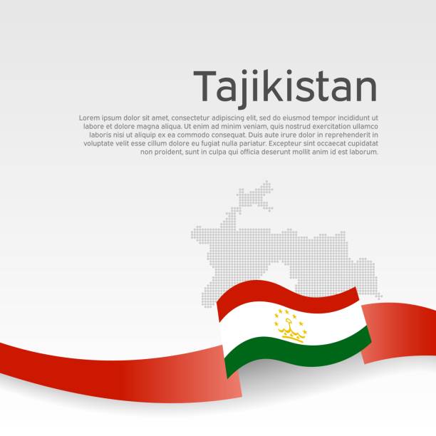 illustrations, cliparts, dessins animés et icônes de drapeau du tadjikistan, carte en mosaïque sur fond blanc. couverture pour livret d’affaires tadjik. ruban ondulé avec le drapeau du tadjikistan. conception de bannière vectorielle, affiche nationale. état patriotique, dépliant, brochure - tajik flag