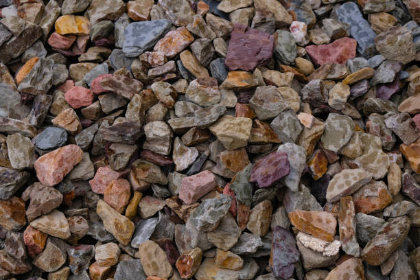 istock Decorative colored gravel in the rain. 1408219555