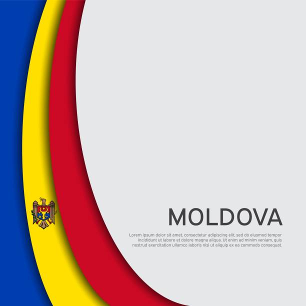 Abstract waving moldova flag. State patriotic moldavian cover, flyer. Creative background for moldova patriotic holiday card design. Paper cut style. National poster. Business booklet. Vector design Abstract waving moldova flag. State patriotic moldavian cover, flyer. Creative background for moldova patriotic holiday card design. Paper cut style. National poster. Business booklet. Vector design moldovan flag stock illustrations